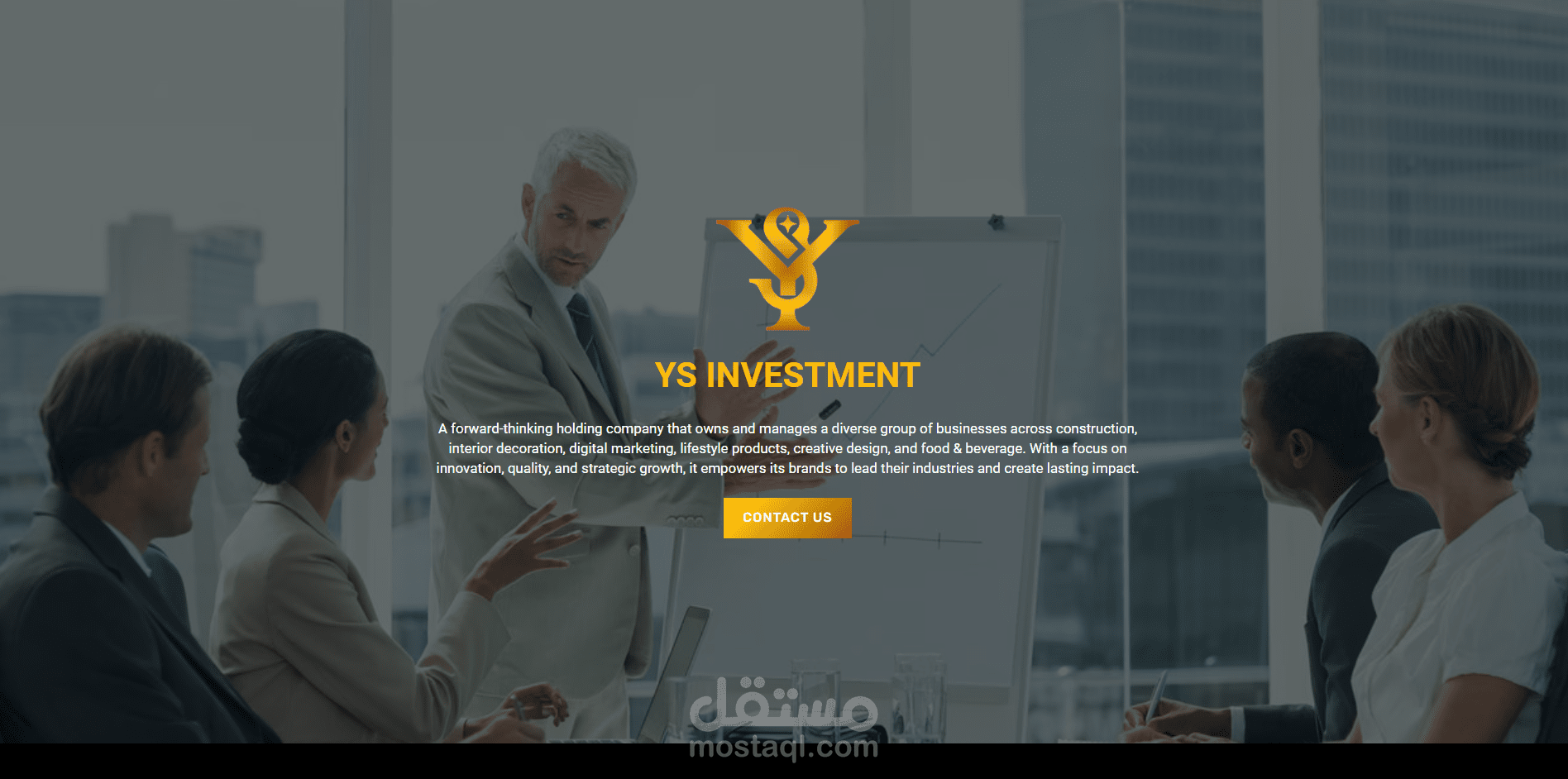 تصميم وتطوير الموقع الرسمي لشركة YS Investment – شركة قابضة متعددة الأنشطة