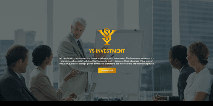 تصميم وتطوير الموقع الرسمي لشركة YS Investment – شركة قابضة متعددة الأنشطة