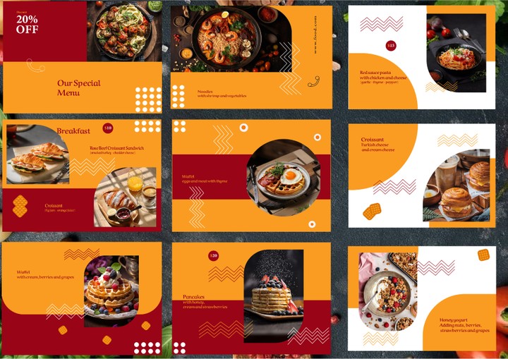 تصميم menu لمطعم