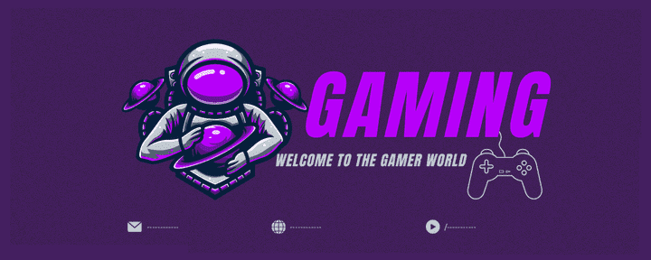 Dark Purple Gaming Astronaut Twitch Banners