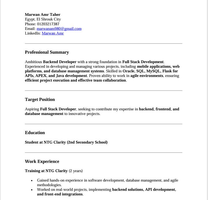 My cv (full-stack developer )
