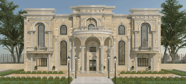 facade of a classic-style villa