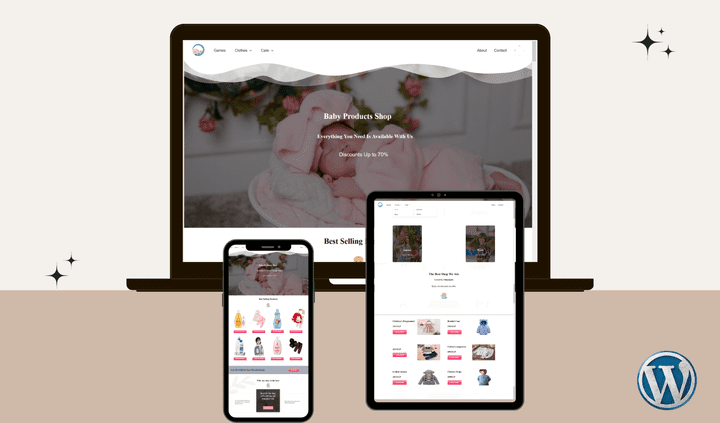 متجر الكتروني  WordPress  لبيع منتجات الاطفال