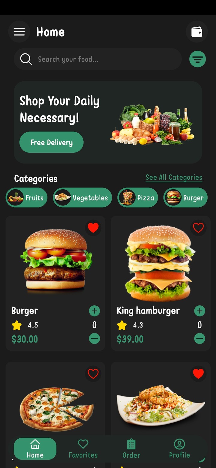 Mobile App - Food Delivery