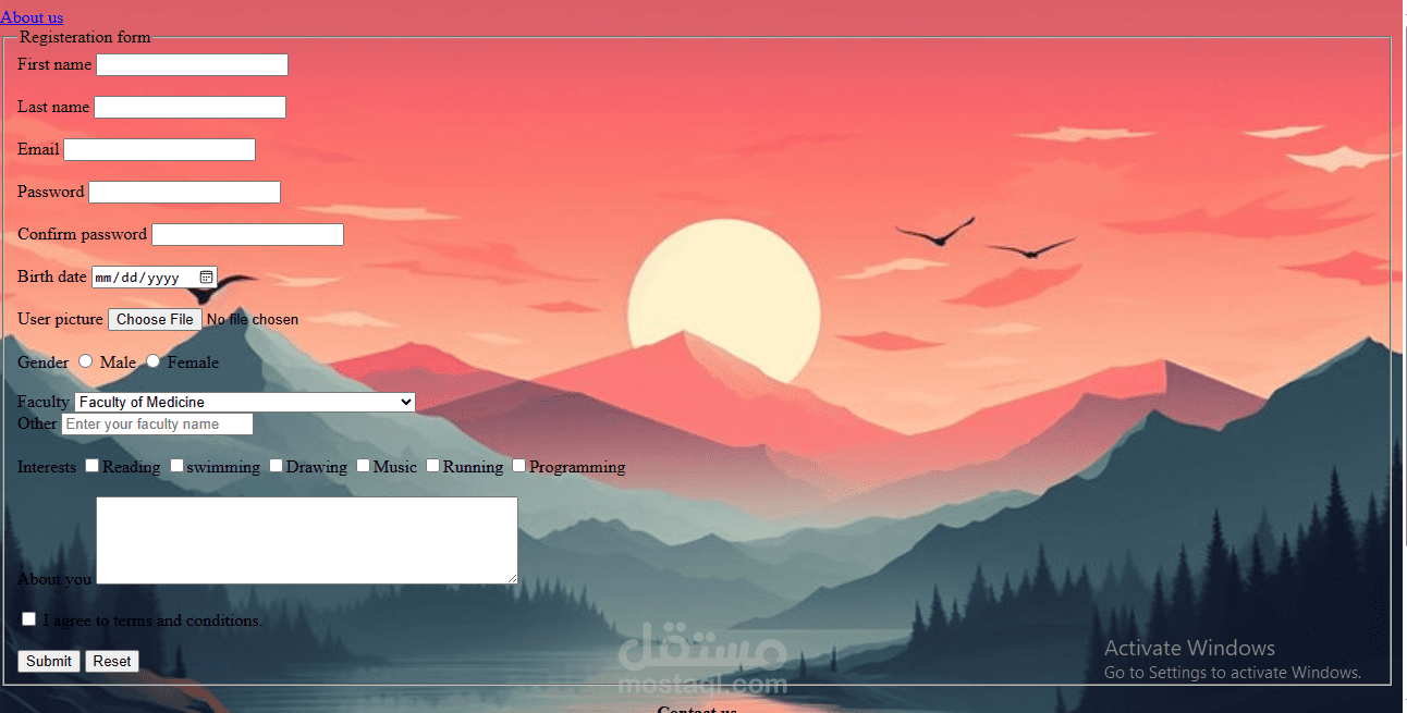 Registration Page