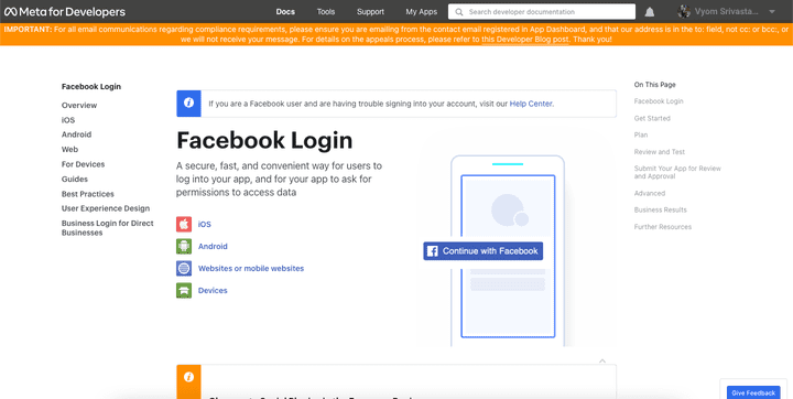 Facebook Login API using React