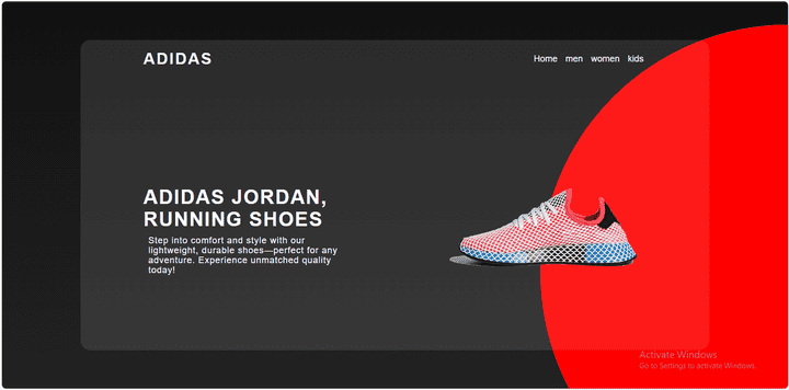 تصميم واجهة موقع مبتكرة لعلامة ADIDAS بتقنيات HTML و CSS