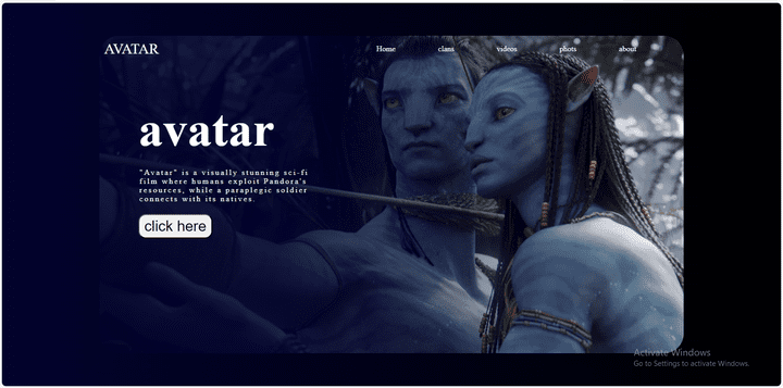 تجربة تفاعلية مذهلة لموقع AVATAR بتقنيات HTML و CSS