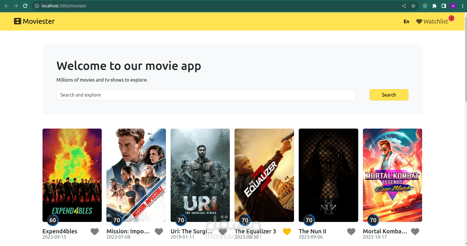 movie app with react