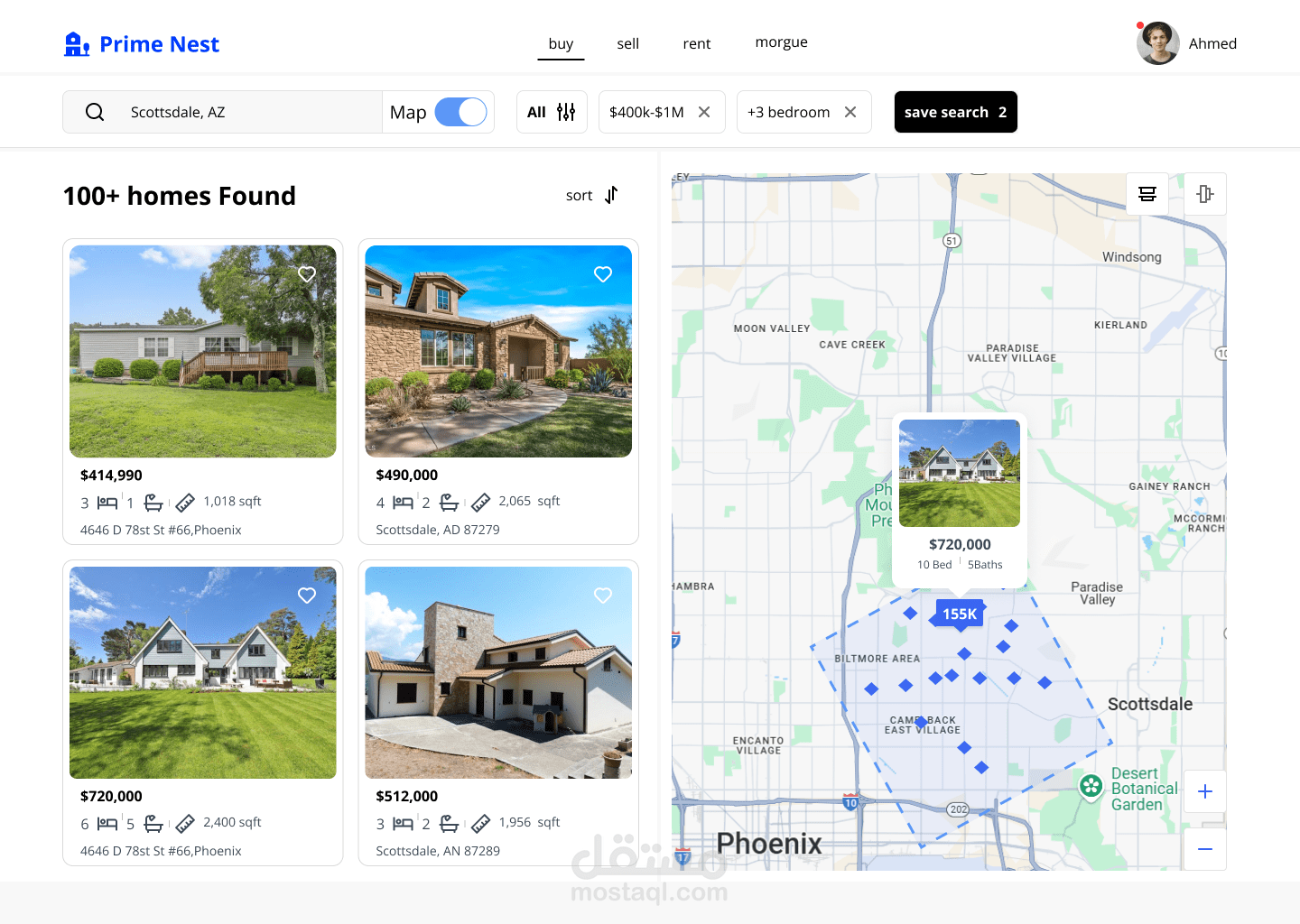 property sorting page