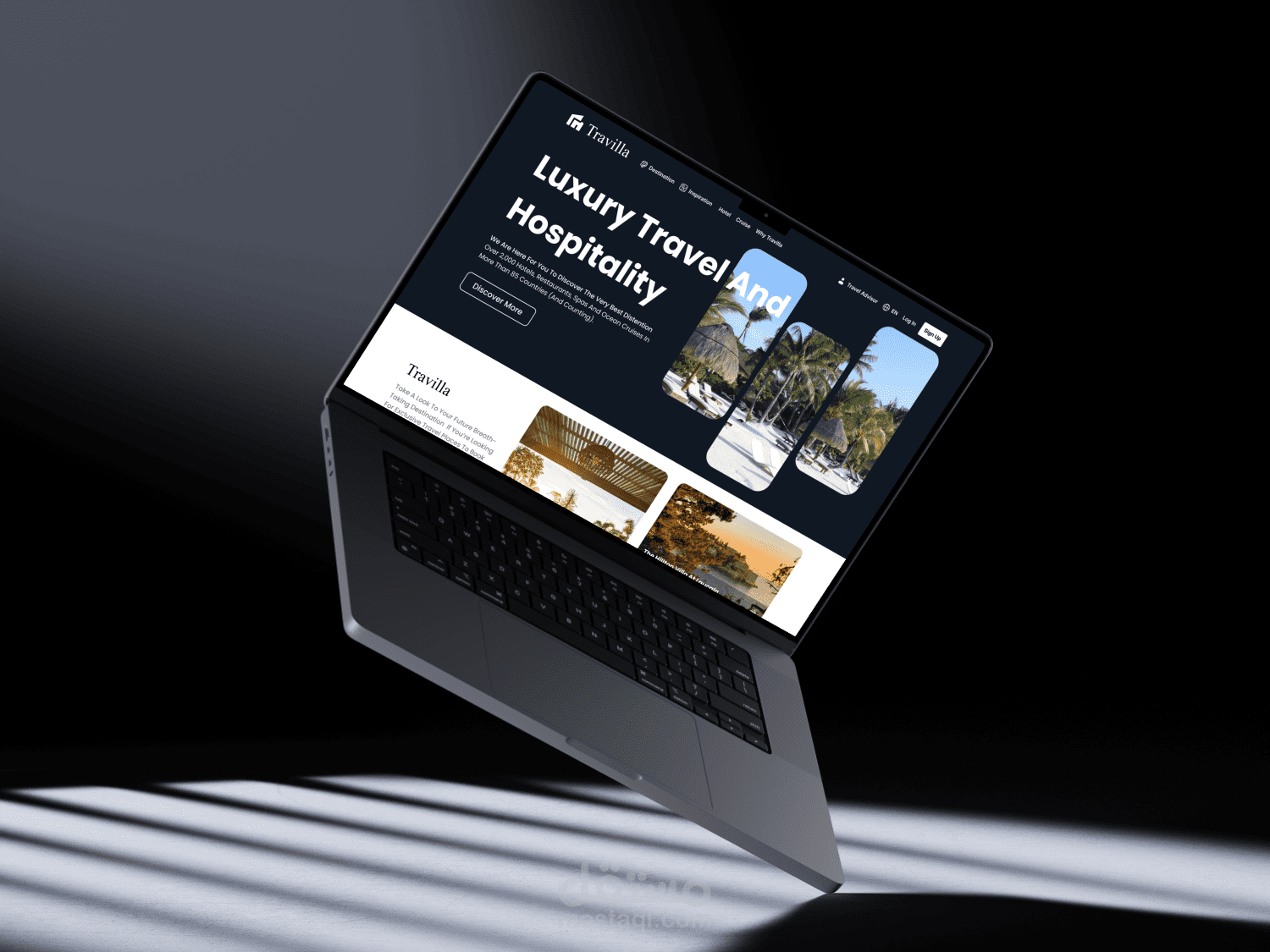صفحة هبوط لموقع سفر وفنادق