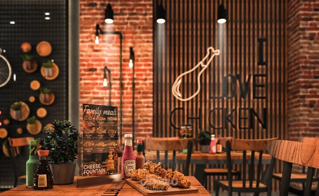 تصميم داخلي وواجهة خارجية عصرية لمطعم بروست