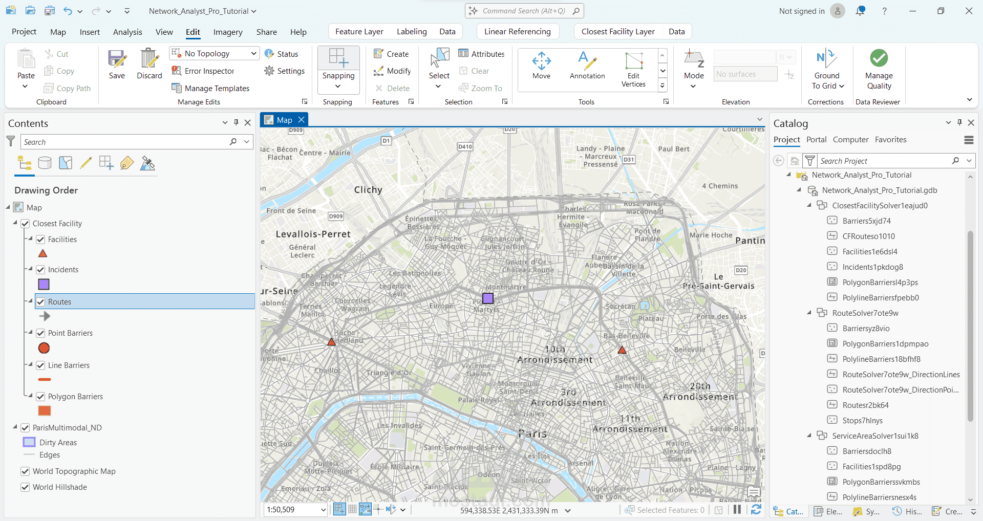 Closest Facility In Network Analysis