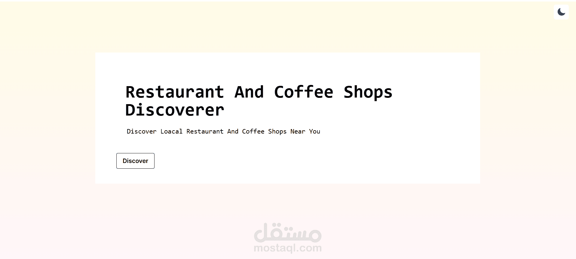 Restaurant And Coffee Shops Discoverer