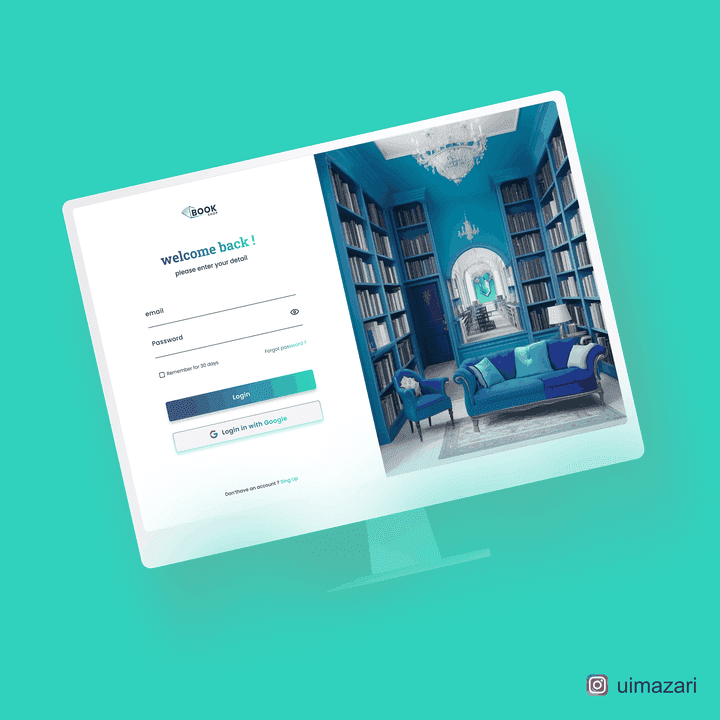 صفحة تسجيل الدخول "المكتبة" - Login page" Bookstore"