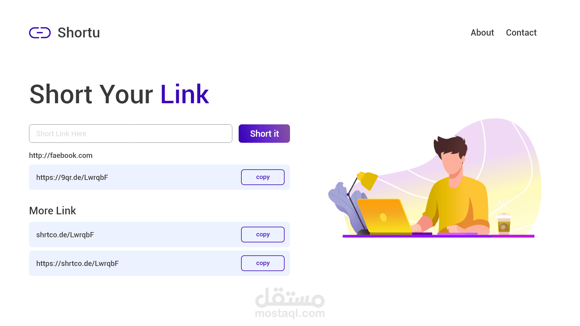 Website short link with api 