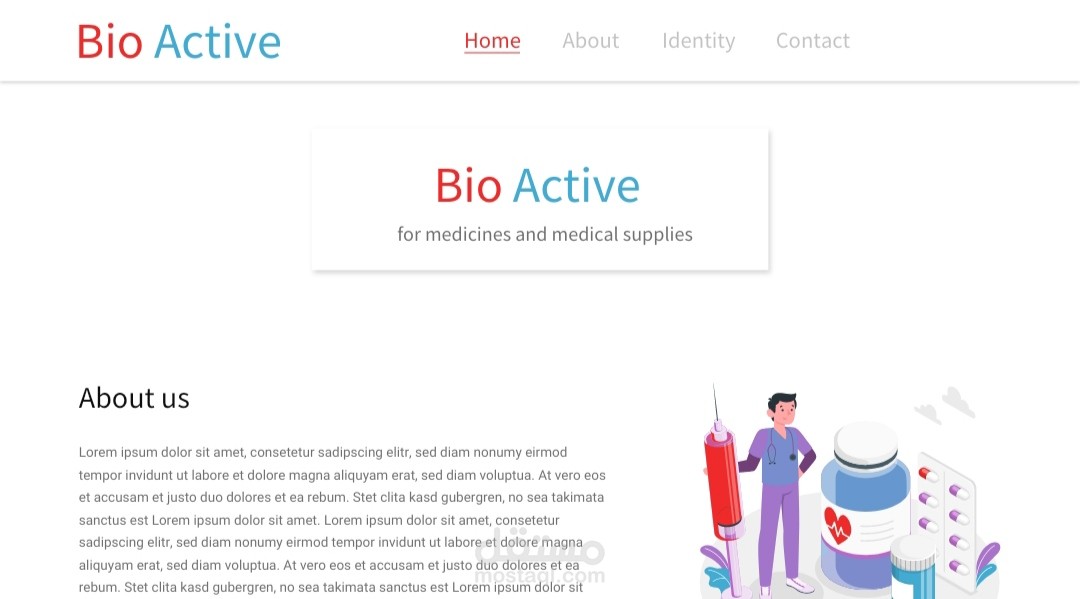 تصميم صفحات موقع Bio Active