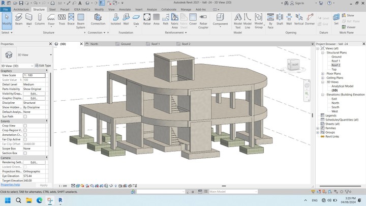 حصر كميات فيلا سكنية  Revit Structural