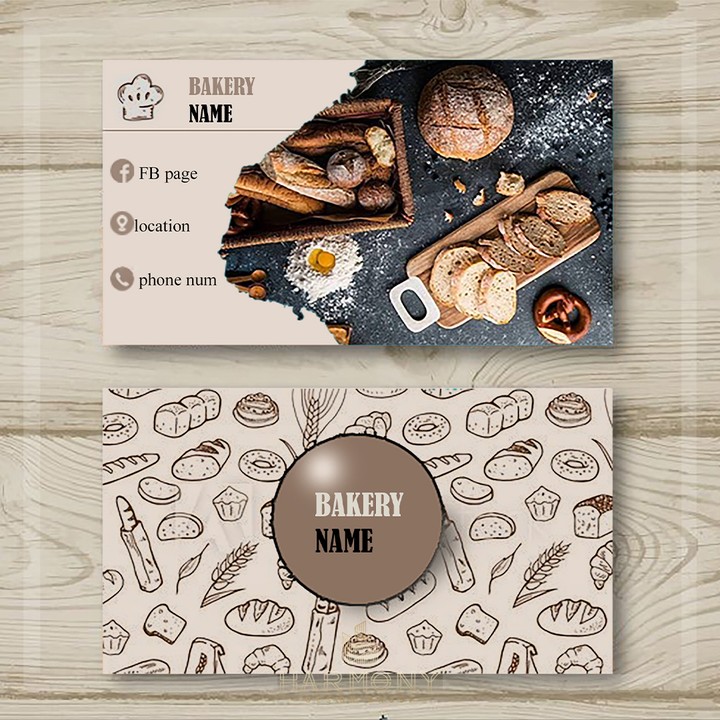 Bakery shop card sample