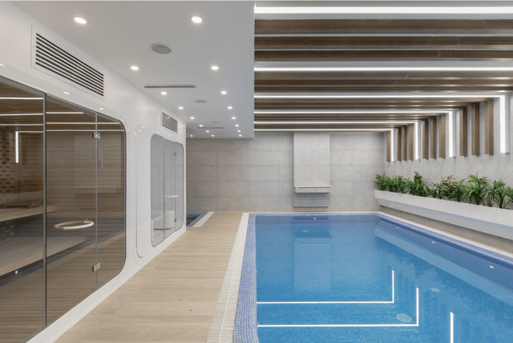 3D design for indoor swimming pool for gym