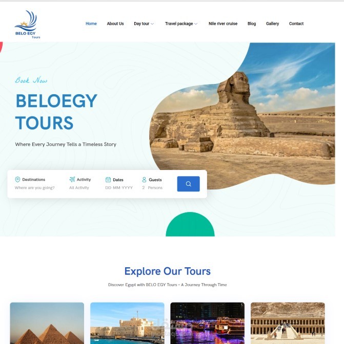 Tour Booking Website for Belo Egy Tours