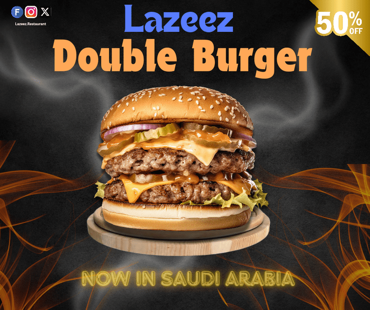 Burger design For Lazeez Restaurant