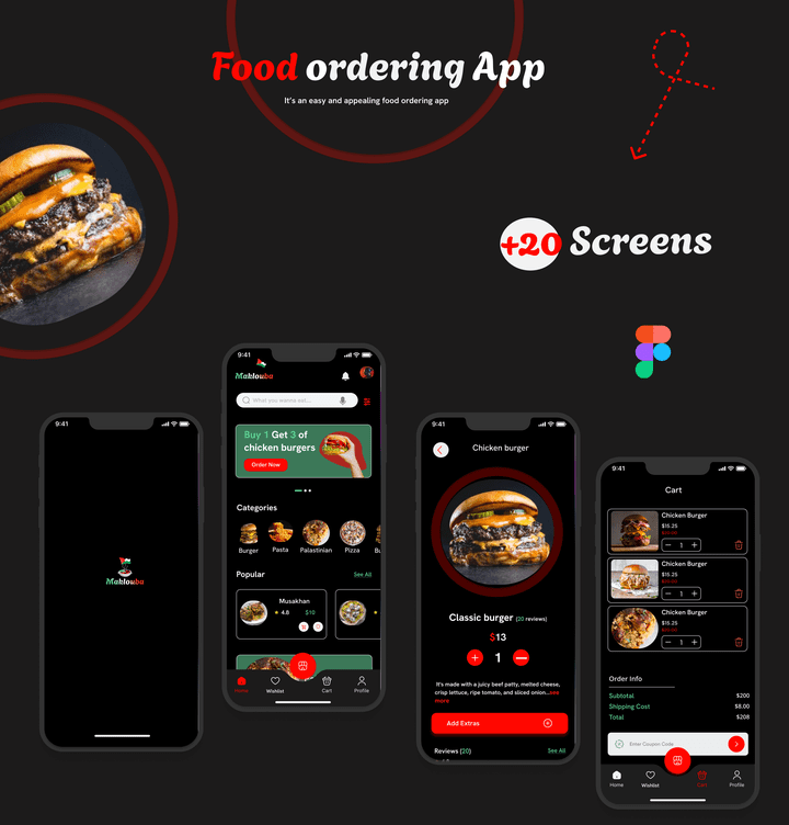 Food Orderig App design (تصميم أب طلب طعام)