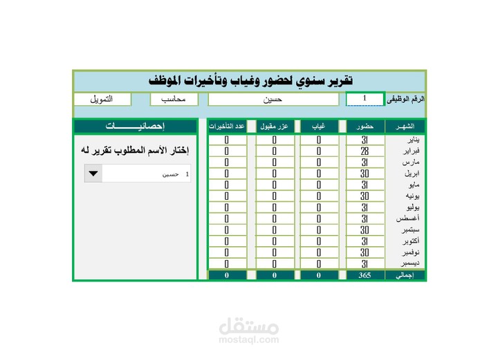 برنامج حضور وغياب وتأخيرات الموظفين