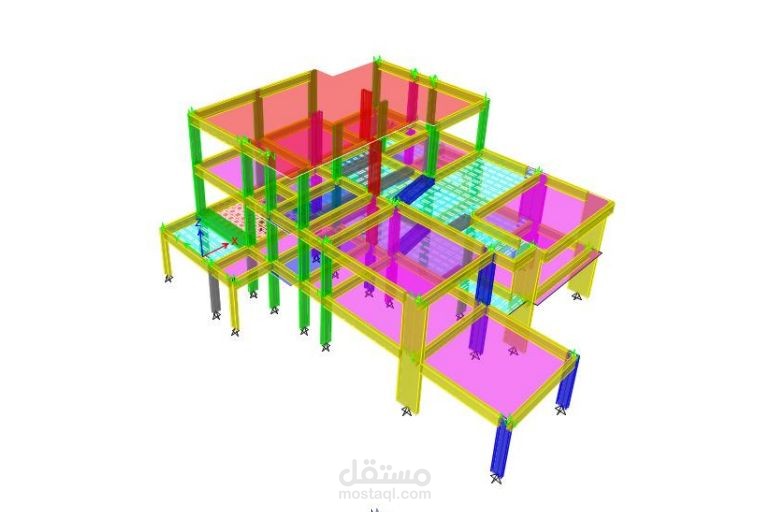 عمل نوتة حسابية لتحليل وتصميم فيلاء سكنية