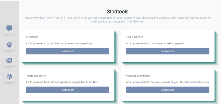 واجهة لموقع لادوات الدكاء الاصطناعي باستعمال Reactjs