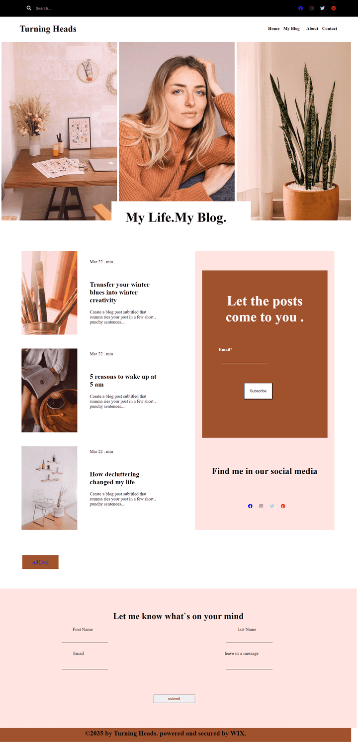 Blog Website like instagram