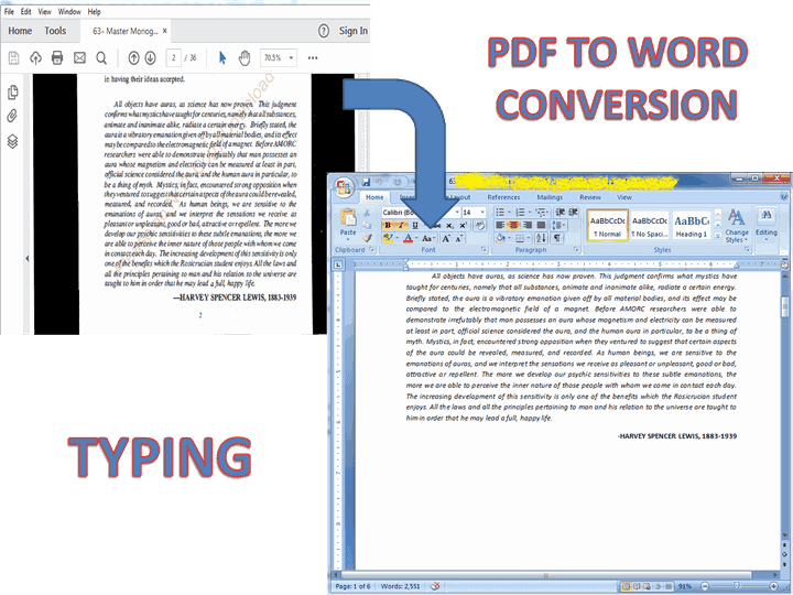 TYPING- PDF TO WORD CONVERSION