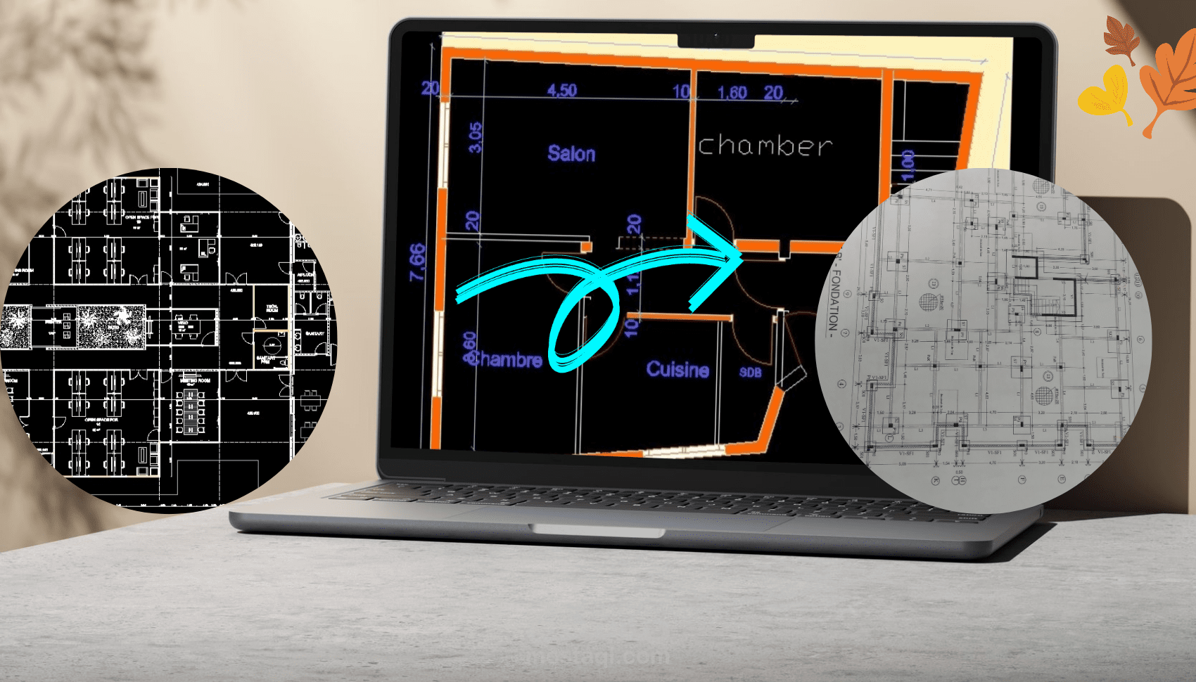 تحويل المخططات الهندسية من صورة او pdf إلى مخطط على autocad او dwg
