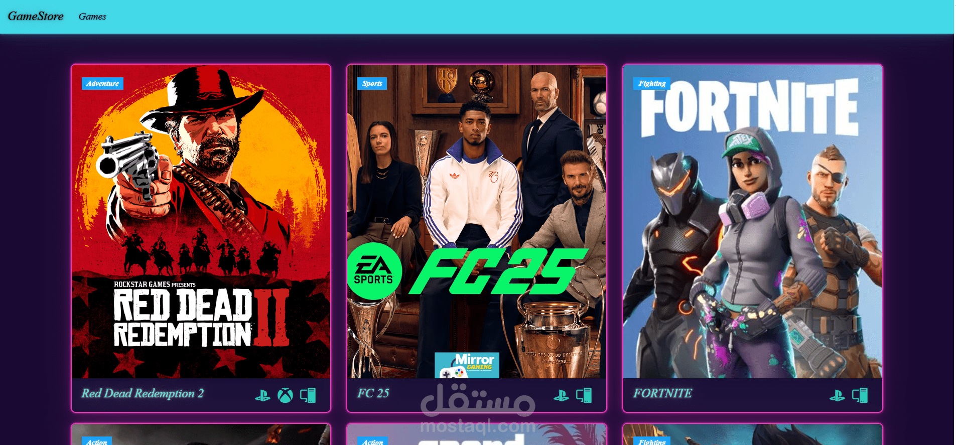 Online Game Store Application