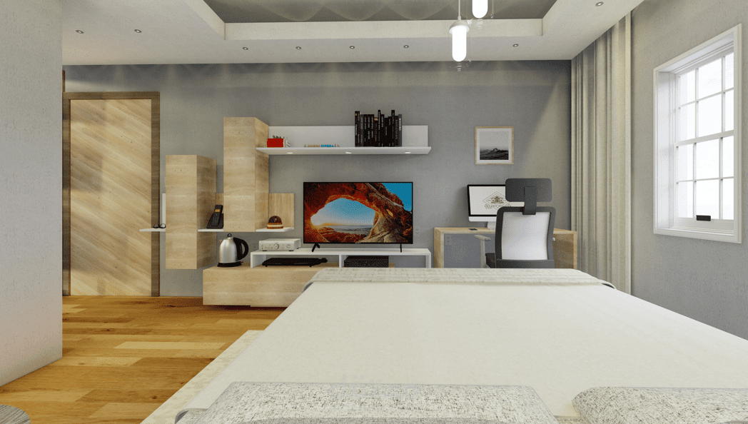 تصميم 3D لغرفة نوم