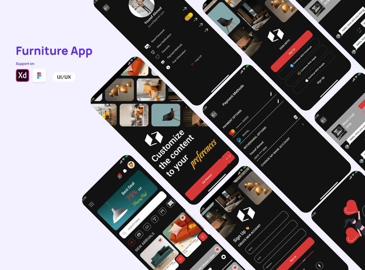 تصميل UI UX   لمعرض اثاث  furniture