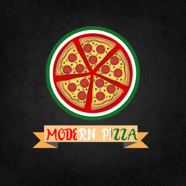 تصميم هويه بصريه لمطعم "modern pizza"