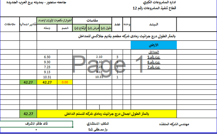 حصر تفصيلي لجميع اعمال العضم والتشطيبات