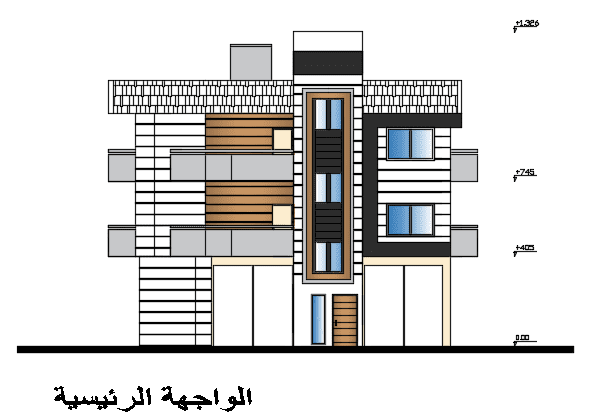 مبنى سكني تجاري متوضع على ميل جبلي في منطقة جبلية