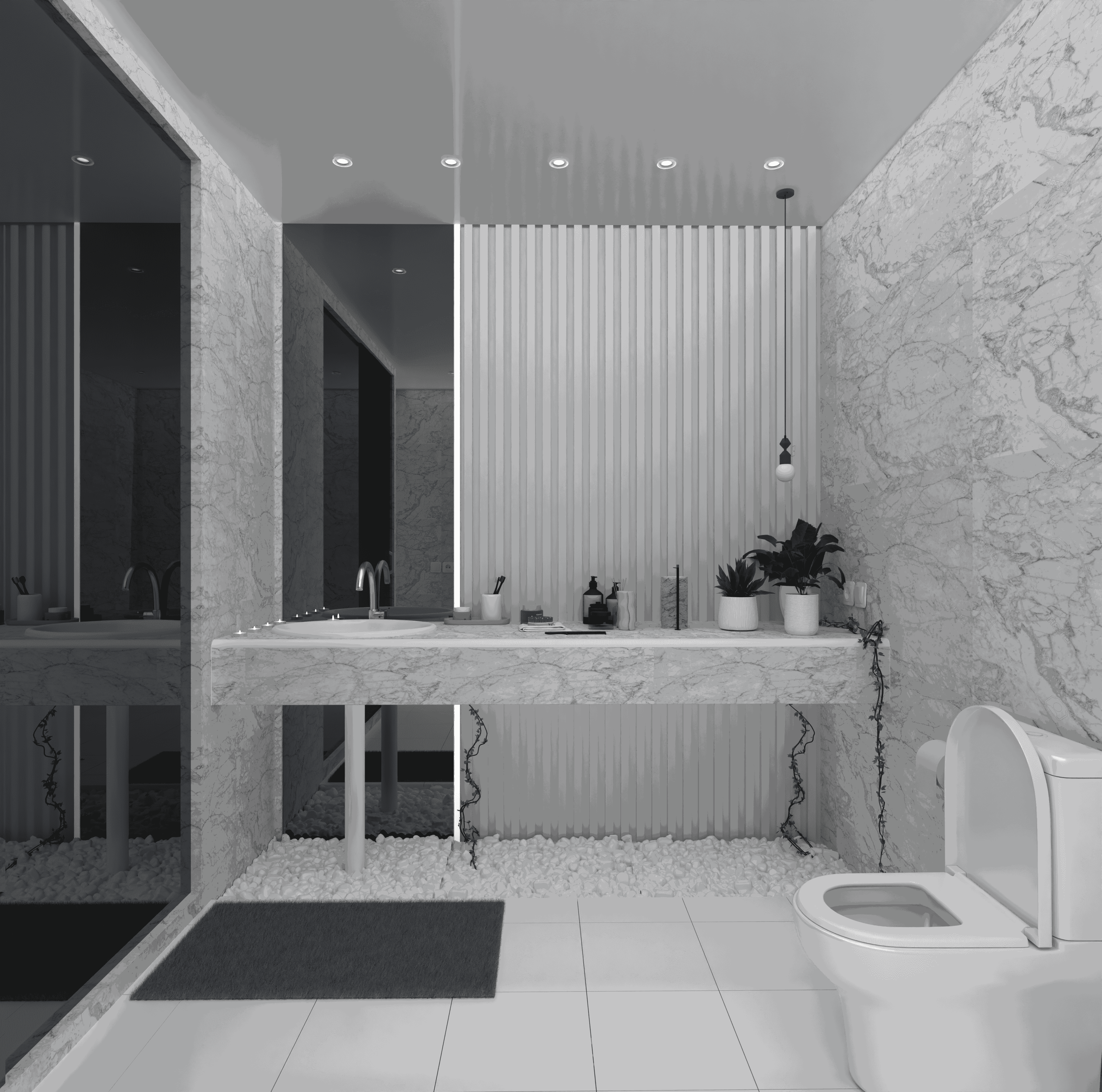 تصميم حمّام وسط جمال طبيعي