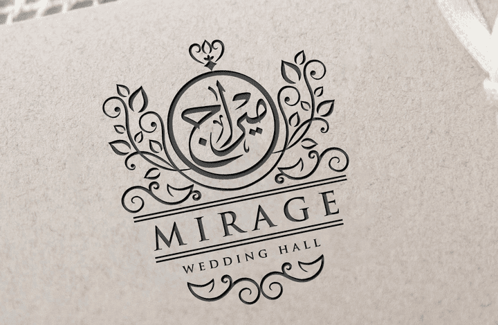 تصميم شعار قاعة ميراج MIRAGE HALL Logo Wedding hall