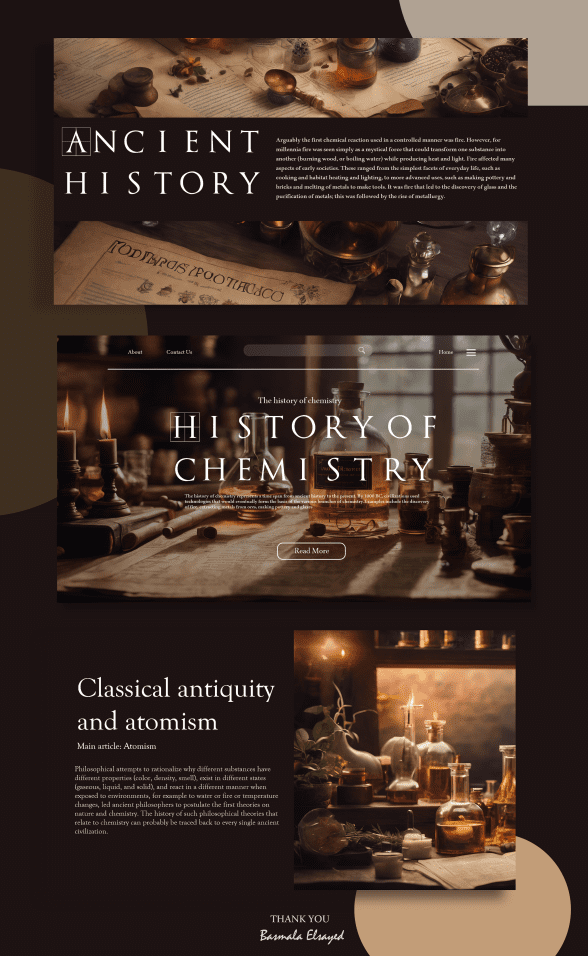 ui/ux design about History of chemistry