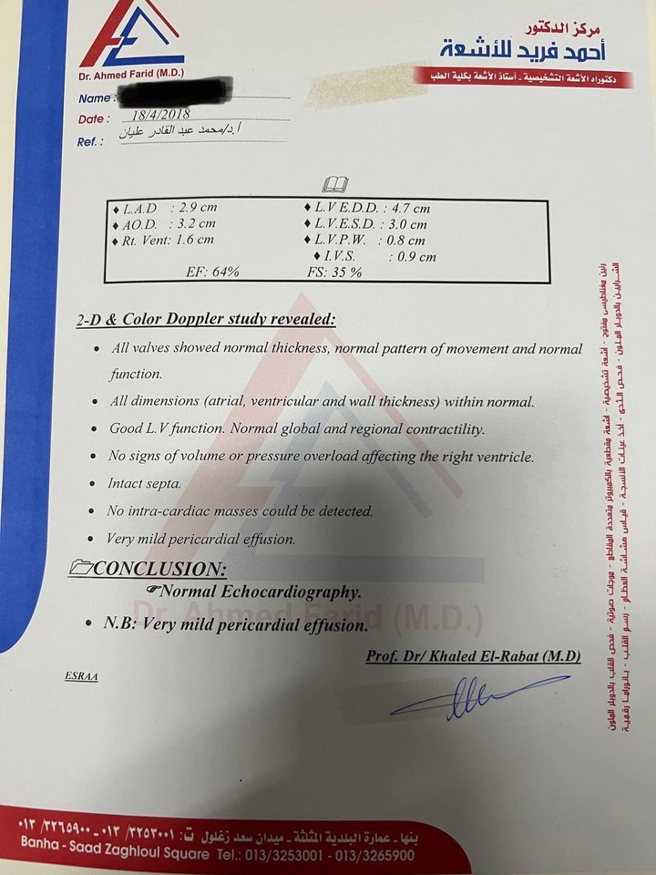 echocardiography report sample