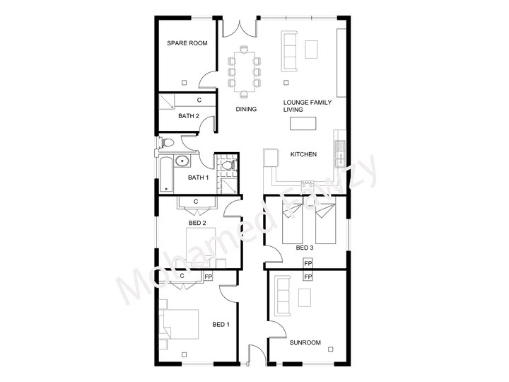 Architectural plan for a residential unit - London