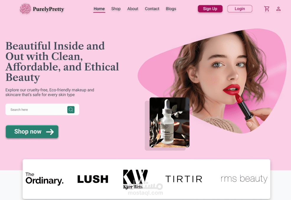 Landing Page Design for a Makeup Cosmetics