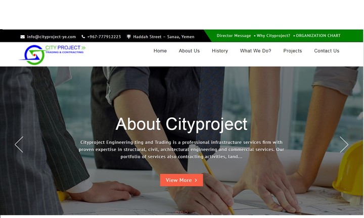 موقع تعريفي لشركة City Project - إدارة محتوى