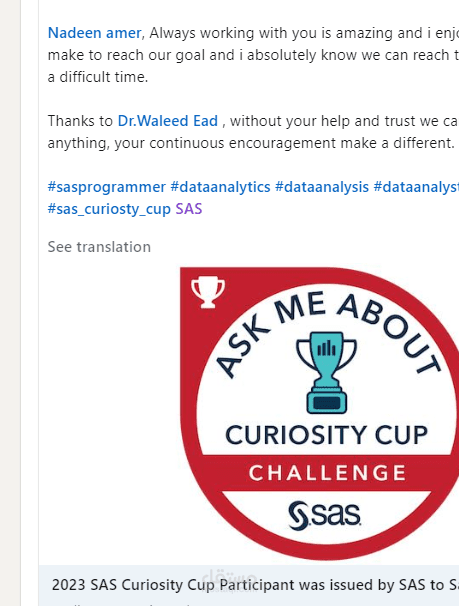 Top 18 Worldwide in SAS Curiosity Cup 2023