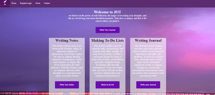 journaling website using HTML and CSS