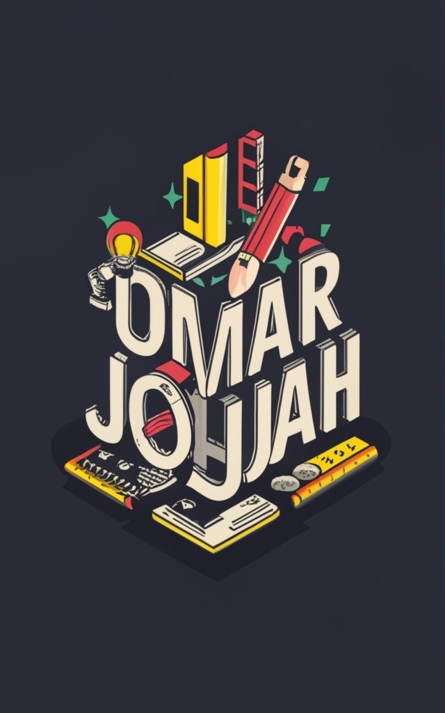 Design a logo for a graphic design website with high accuracy and realism, with the word “Omar Johjah” and drawing elements that indicate the design.