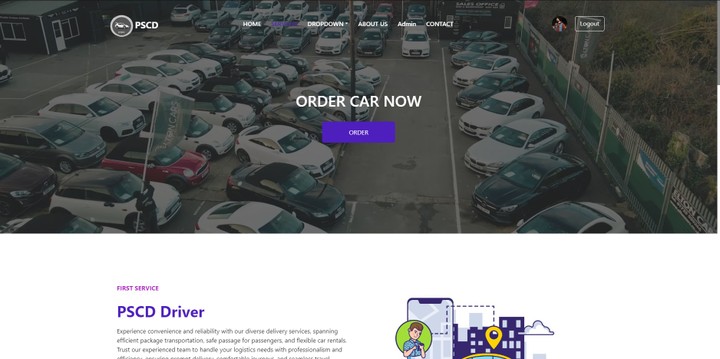 Website for car rental and freight transport